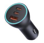 Baseus GOLDEN CONTACTOR PRO autós töltő USB+2 Type-C aljzat (65W, PD gyorstöltő) SÖTÉTSZÜRKE