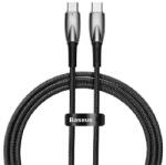 Baseus GLIMMER adatkábel (Type-C - Type-C, 5A, 100W, PD gyorstöltő, 100cm, törésgátló) FEKETE