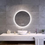 Welland Alpha LED tükör - fényerő + színhőfok állítás + páramentesítő + óra - Ø 70 cm