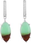  Ezüst Krizopráz Fülbevaló - Menta Zöld - 5.75 Karát