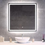  Fürdőszobai LED tükör 80x80cm | Gesztusvezérlés - Páramentesítő - Fényerő és színhőmérséklet szabályozás | Welland Type20H