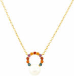  Arannyal Bevont Ezüst Nyaklánc Ametiszttel és Madeirai Citrinnel, PCY11375