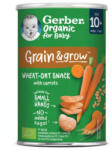 Gerber Organic bio sárgarépás narancsos búza- és zabsnack, 10 hónapos kortól (35 g)