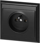 ORNO Priză încastrată simplă 2P+E Luna, 16A, 250V, PT-16L, negru (O-OR-OE-7605_B)