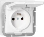 ORNO Priză încastrabilă simplă 2P+E rezistentă la intemperii cu capac Pearl, 16A, 250V, PT-16PH, albă (O-OR-OE-7705_WW)