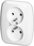 ORNO Priză dublă încastrată 2x2P+E, 16A, 250V, ATUT, albă (O-PT-6A_BIALY)