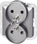 ORNO Priză dublă încastrată 2x2P+E Pearl, 16A, 250V, PT-6 PR, antracit (O-OR-OE-7706_A)