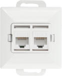 ORNO Dublă priză tel-comp. RJ-45 Cat5 Perlă, RJ45-5CAT/P2, alb (O-OR-OE-7715_2_W)