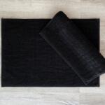 Cottonbox® Set 2 prosoape picioare bumbac 100%, 50x70cm, Kare Negru Prosop