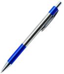  Golyóstoll nyomógombos 0, 7mm, fém test, műanyag fogórész kék, írásszín kék (96-120532) - tonerpiac