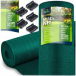 Plonos belátásgátló háló árnyékoló háló zöld 1, 5x25 m 140 g/m2 + 50 db rögzítő (454211)