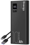 OBAL:ME EnergyPulse, 22, 5W 10000mAh, PowerBank, Szupergyors töltésű Külső akkumulátor, USB-A USB-C + MicroUSB kábel, fekete (OMPWB10K) (OMPWB10K)