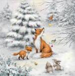 AMBIENTE Szalvéta 33x33cm 20db/csomag Fox in forest, Róka az erdőben