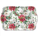 Tálca műanyag AMBIENTE Christmas florals, Karácsonyi virágok 13x21cm