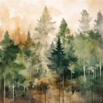AMBIENTE Szalvéta 25x25cm 20db/csomag Evergreen trees, örökzöldek