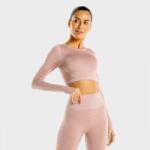 SQUATWOLF Women‘s Seamless Crop Top Marl rose gold XS