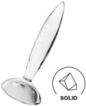 Satisfyer Sparkling Crystal - dop anal din sticlă cu striații (transparent)