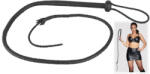 ZADO - bici din piele naturală, împletit manual, negru, 132 cm