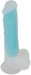 You2Toys Glow in the Dark - dildo din silicon fosforescent, cu ventuză și testicule (20, 5 cm) Dildo