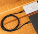 FIXED USB-C USB4 gen2 20Gbps 1.2m adat és töltőkábel PD3.1 240W fonott szürke FIXED (FIXDBP-CC12-GR)