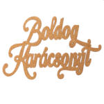 Valex Decor 2db. "Boldog Karácsonyt" fa felirat 12.5 x 8cm - Arany (MT21-63)