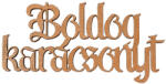 Valex Decor 4db. "Boldog Karácsonyt" fa felirat 10 x 5cm - Bronz (MT5-755)