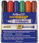 Artline Marker pentru tabla de scris ARTLINE 517 - Dry safe ink, varf rotund 2.0mm, 6 culori set (EK-517/6W)