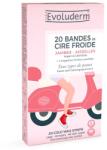 Evoluderm Benzi depilatoare cu ceara rece pentru picioare si axile, 20 bucati, Evoluderm