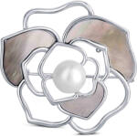 JwL Luxury Pearls Gyöngy bross 2v1 valódi fehér gyönggyel és kristállyal JL0627