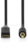 NEDIS CCBW65950AT10 USB-C (USB C) dugó - 3, 5 mm sztereo jack dugó kábel, aranyozott csatlakozók, 1m (CCBW65950AT10) (CCBW65950AT10)
