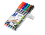 STAEDTLER Alkoholos marker készlet, OHP, 0, 4 mm, 'Lumocolor 313 S', 6 különböző szín (TS313WP6) (TS313WP6)