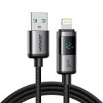JOYROOM Cablu Date si Incarcare USB-A - Lightning Joyroom S-A16 Pro Prism Display, 12W, 1.2m, Negru - evomag