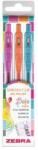 Zebra Zseléstoll készlet, 0, 33 mm, nyomógombos, ZEBRA "Sarasa Clip Boho Vibes", 3 különböző szín (TZ99432) - primatinta
