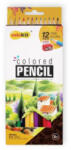 COLOKIT Színes ceruza készlet, hatszögletű, hegyezővel, , 12 különböző szín (FOCPCC012) (FOCPCC012) - aqua
