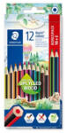 STAEDTLER Színes ceruza készlet, hatszögletű, 'Noris Colour 185', 10+2 különböző szín (TS185C12P) (TS185C12P)