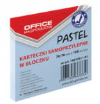 Office Products Notes autoadeziv Office Products, 76 x 76 mm, 100 file, Albastru pastel (OF-14047611-01)