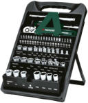 PARKSIDE HG-10518 Socket Set 61 részes 1/4" 6.3 mm + 3/8" 10 mm CR-V / S2 acél racsnis dugókulcskészlet (krova készlet) dugókulcs és bitfej készlet állvánnyal (PS_465602)