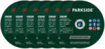ParkSide 438493 OR 6 darabos 180 mm vágókorong készlet PMTS 180 A1 / B2 fémdarabolóhoz, acél, színesfémek, öntvény és vasprofilok vágásához (PMTS_438493_OR)