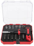 PowerFix Profi+ 23 részes Racsnis dugókulcs és bit készlet T-markolattal, tároló dobozban (320227) (PFX_320227)