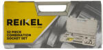 Reikel 52 darabos kombinált, racsnis dugókulcs (krova) és bitfej készlet tároló és hordozó kofferben (Reikel_52_Socket)