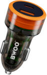 BWOO 38W gyors átlátszó autós töltő BO-CC85 QC 18W + PD 20W