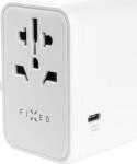 FIXED travel adapter for EU, UK and USA/AUS, with 3xUSB-C and 2xUSB output, GaN, PD 65W, white (FIXCT65-3C2A-WH) (FIXCT65-3C2A-WH)