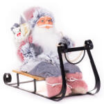 MagicHome karácsonyi dekoráció, Mikulás szánon, szürke-rózsaszín, 46 cm (TC8091018)