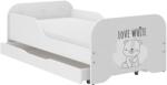 Wooden Toys Miki Gyerekágy - 160x80 cm, Ajándék Matraccal, Fehér Maci