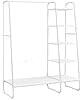 VASAGLE Multifunkciós Ruhaállvány Fehér Cipőtartóval és 5-szintes Tárolóval (EUZ-RGR116W02)