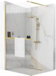 Rea Rea, Zuhanyfüggöny REA AERO Intimo Gold Brush 100 walk-in + polc és akasztó EVO - arany, KPL-09138 (KPL-09138)