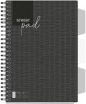 STREET Spirálfüzet STREET Pad regiszteres A5 vonalas 100 lapos fekete (67131) - tonerpiac