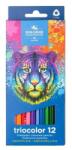 KOH-I-NOOR Színes ceruza készlet, háromszögletű, KOH-I-NOOR "Triocolor 3132/12", 12 különböző szín (7140104001)