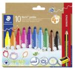 STAEDTLER Filctoll készlet, grafitceruzával, radírral, 3 mm, háromszögletű, STAEDTLER "Noris® jumbo 328", 10+1 szín (TS328BC10P) - tintasziget