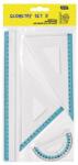 Educa Vonalzókészlet, 30 cm egyenes vonalzó, szögmérő, 45° 13 cm és 60°, 18 cm háromszög vonalzó, 4 db/bliszter Educa (000009873) - tintasziget